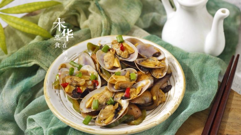 豉椒炒花甲,连壳都要舔几下,成品图。