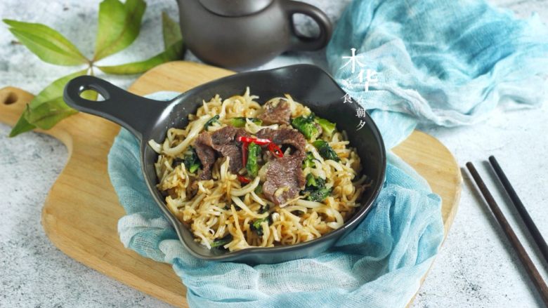 快手牛肉炒粿条,吃完还会想吃,成品图。