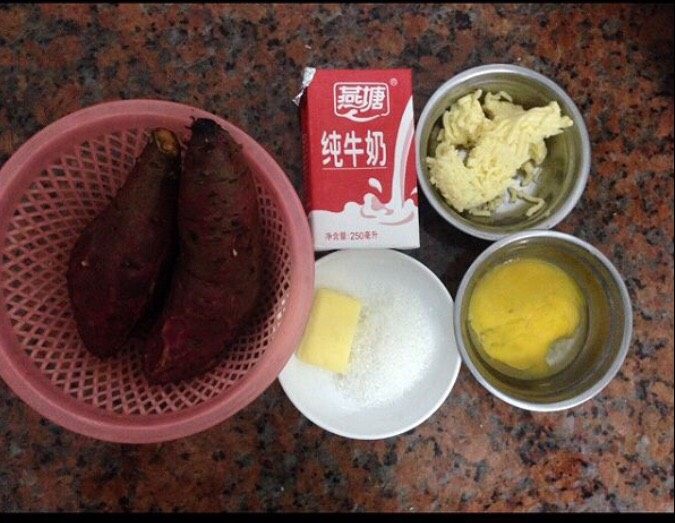 快手早餐 芝士焗红薯,准备材料