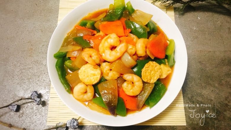 日本豆腐什蔬炒虾仁,食指大动了木有!一起吃个饭吧……
