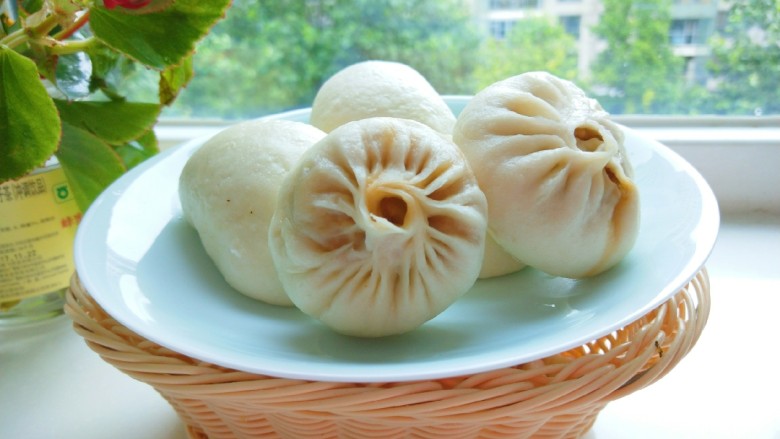 新文美食 猪肉白菜包子,成品图