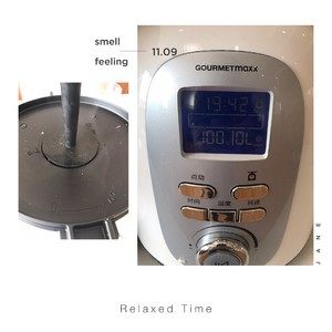 自制豆浆【GOURMETmaxx西式厨师机版】,2. 插入食物耙,设置25分钟,100度,转速L档,将黄豆煮熟。