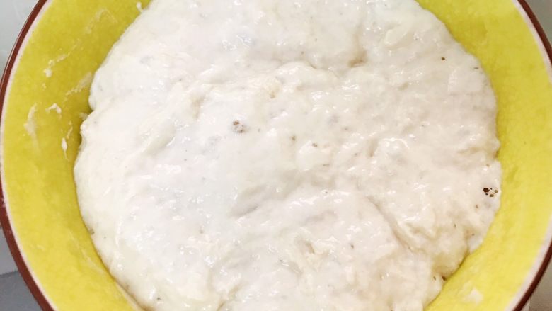 波兰种全麦蜜豆小餐包,发酵完成,表面全是气泡