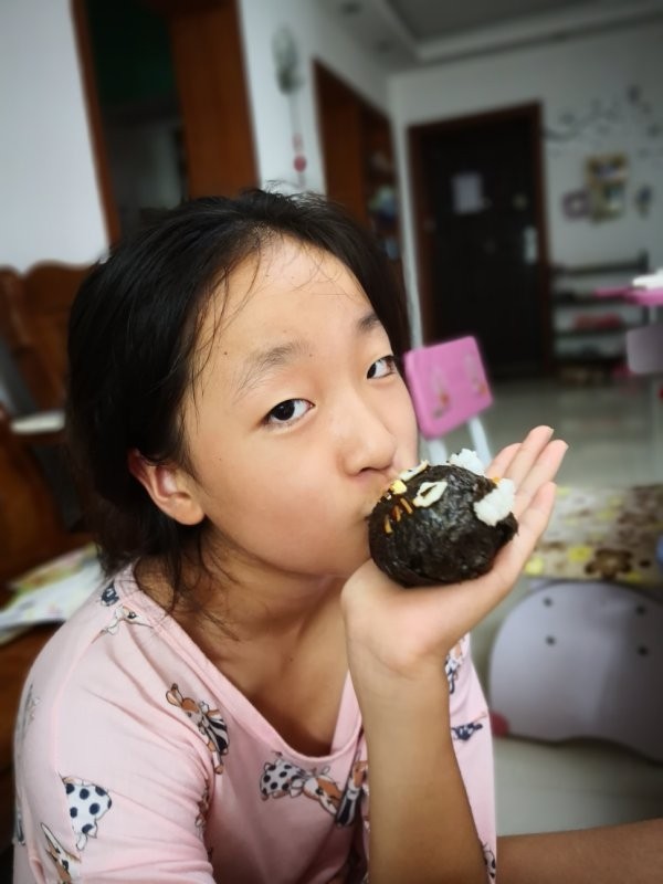 黑猫饭团,完成。😘🍙
