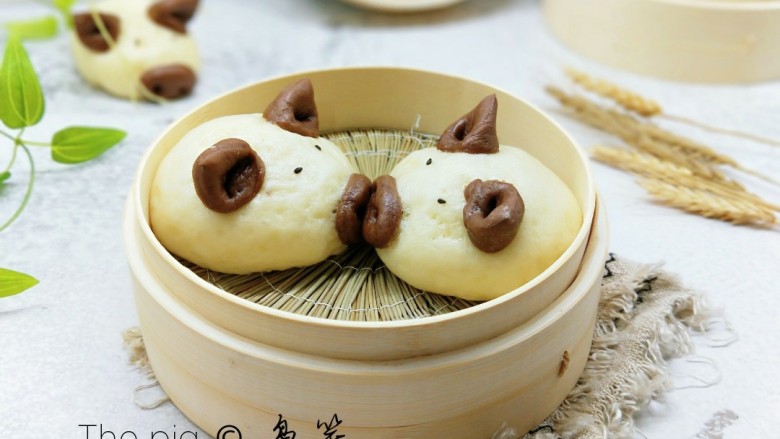 #宝宝食谱#创意早餐&小猪豆沙包,接吻猪登场!萌萌哒!好吃又可爱ớ ₃ờ