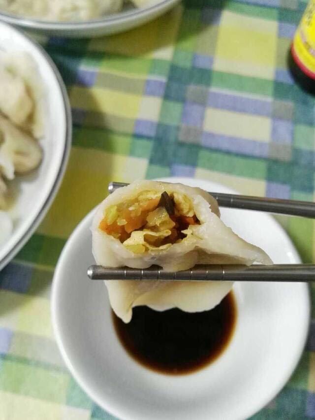 五福纯素饺,7.开吃吧