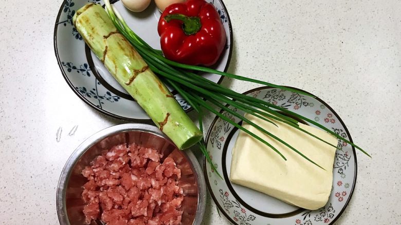 蔬菜肉末豆腐饼,准备食材