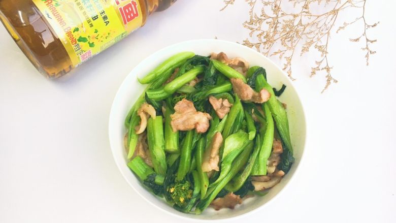 菜心炒肉片