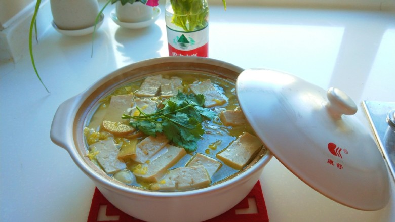 新文美食 砂锅豆腐娃娃菜,成品图