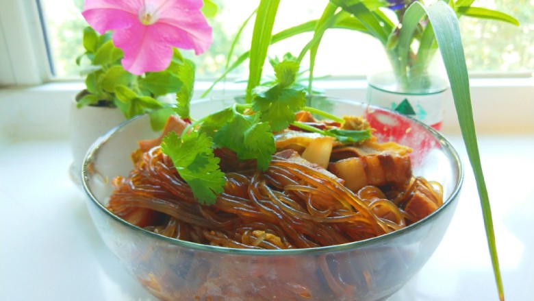 新文美食 秘制猪肉白菜炖粉条,成品图