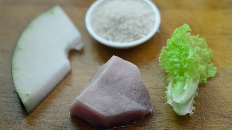 冬瓜瘦肉粥(辅食),材料准备好