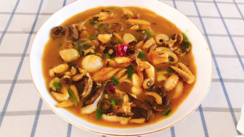 辣味咖喱小章鱼(八爪鱼),成品图。