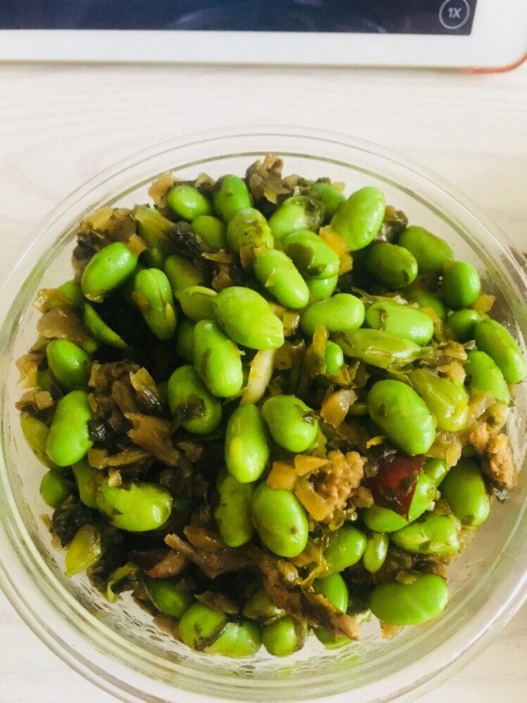 雪菜炒毛豆