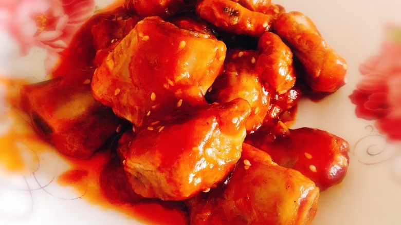 糖醋排骨,成品近图。