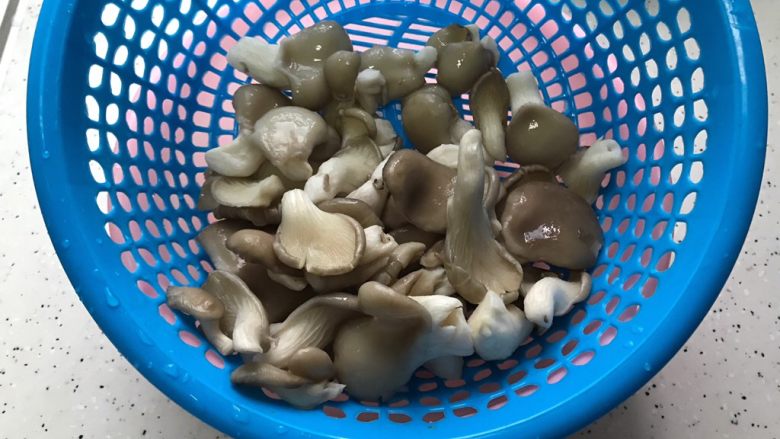 虾油贝丁萝卜丝菌菇,菌菇洗净,控干水分