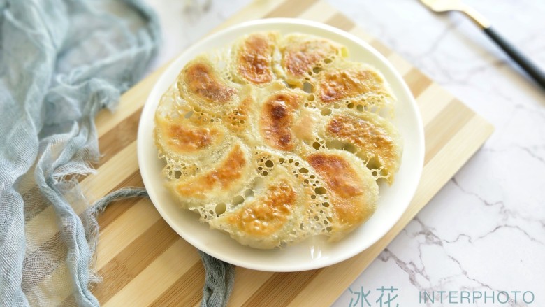 脆皮韭菜香~冰花煎饺,成品图