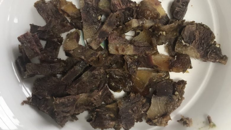 冬天耳光饭,切碎后的牛肉