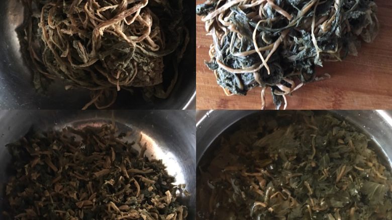 梅菜扣肉,我用的咸味的梅干菜，提前半小时洗干净浸泡掉多余的盐分，切小碎，继续浸泡一会儿