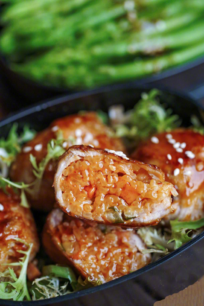 里脊肉包饭团,看看好吃不腻哟！