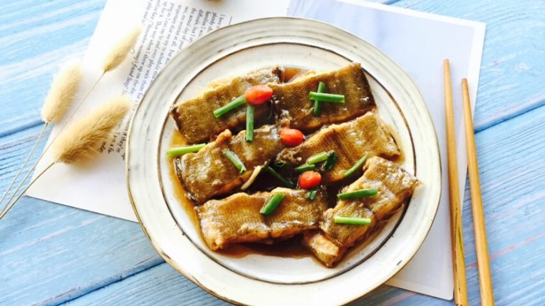 红烧鳎鱼,成品图