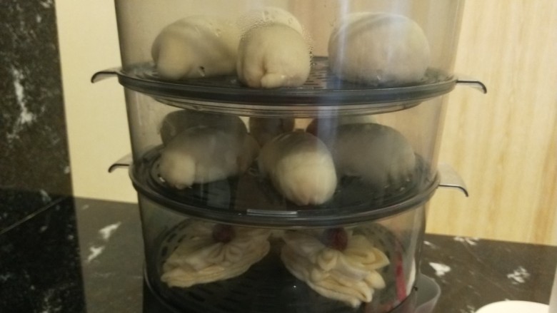 新文美食  花馒头,放入蒸锅蒸20分钟后关火。