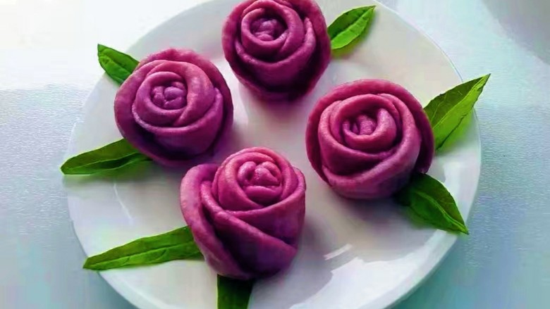 新文美食 玫瑰花卷,成品图