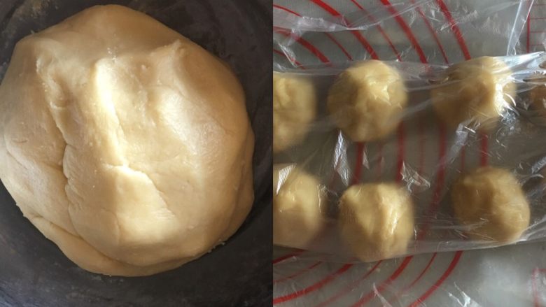 俄式提拉米苏(六寸),揉成面团,均匀分成8等份,包保鲜袋松弛5分钟