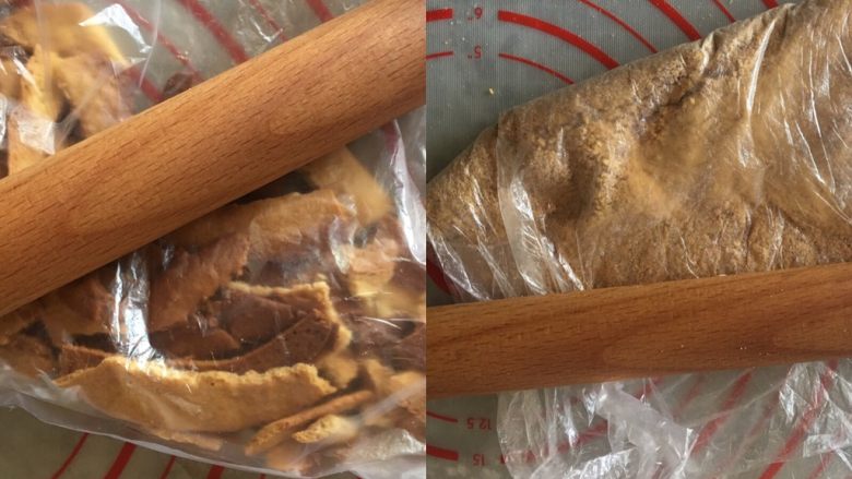俄式提拉米苏(六寸),边角料放入保鲜袋擀成粉状