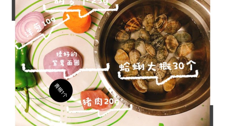 宝宝紫薯肉包,所需食材