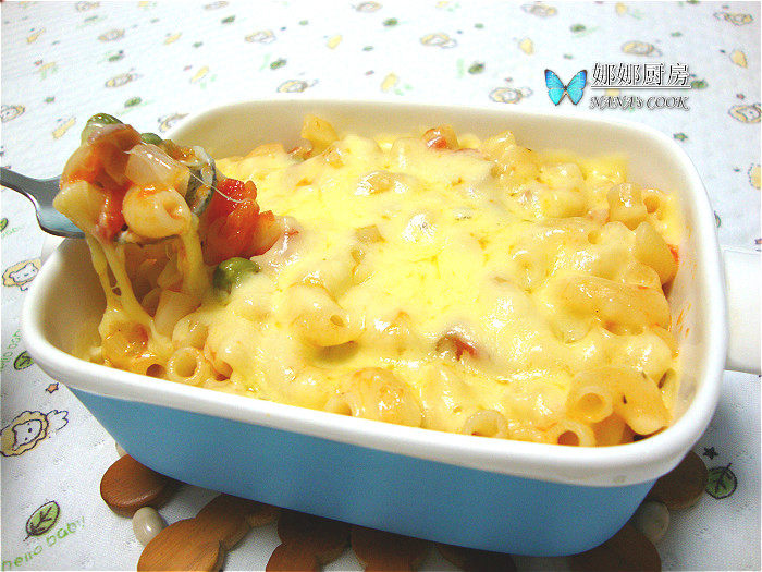 茄汁培根焗水管面