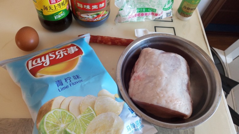 薯片肉丸,准备原料