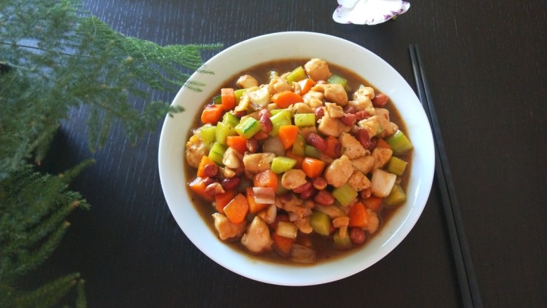 新文美食 懒人简便宫爆鸡丁,成品图