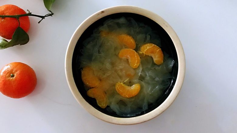 银耳蜜桔羹,成品。