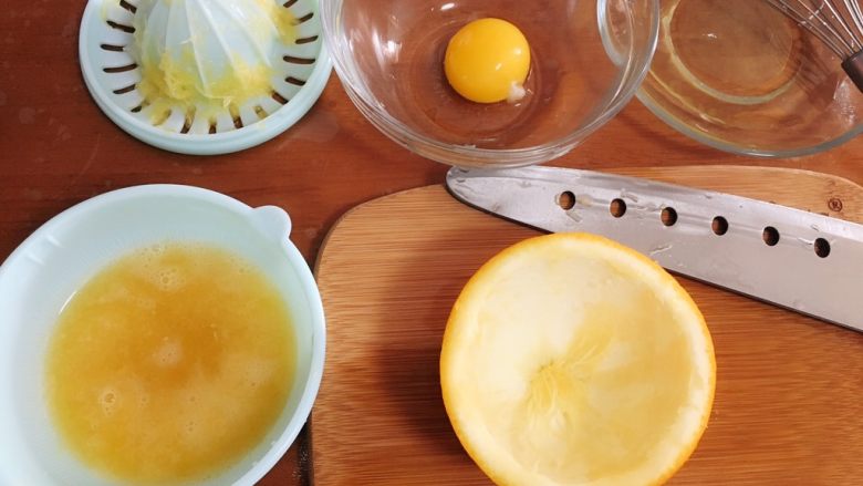 橙子蒸蛋,橙子内扣干净