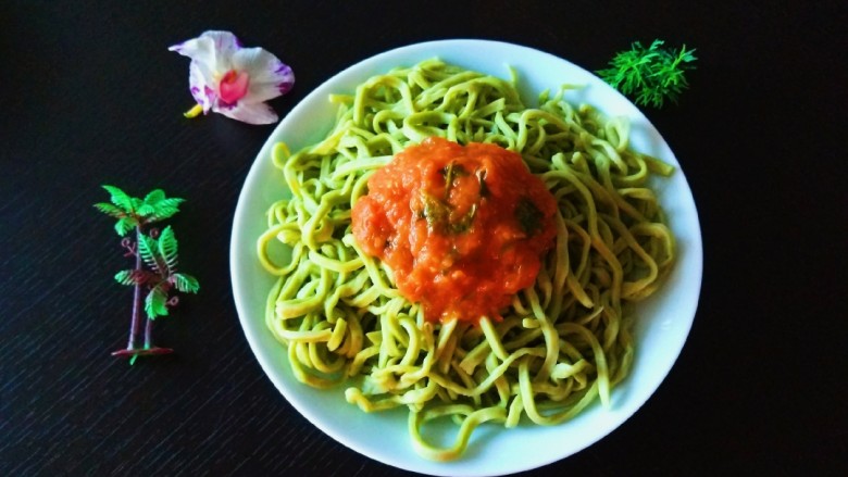 新文美食  番茄打卤菠菜面