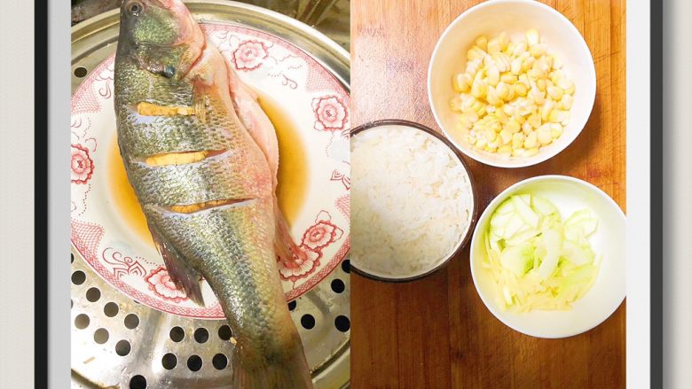 鲈鱼时蔬拌饭,所需食材:
一条鲈鱼用料酒生姜去腥清蒸后取适量鱼肉,玉米粒适量,绞瓜以及少量土豆切碎备用,搭配1碗蒸好的米饭!