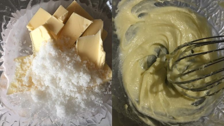 奶昔面包,快发酵好时,提前10分钟制作表面装饰,将黄油加白糖坐温水软化,搅拌至蓬松发白