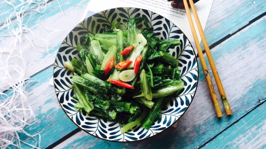 家常菜+清炒油麦菜