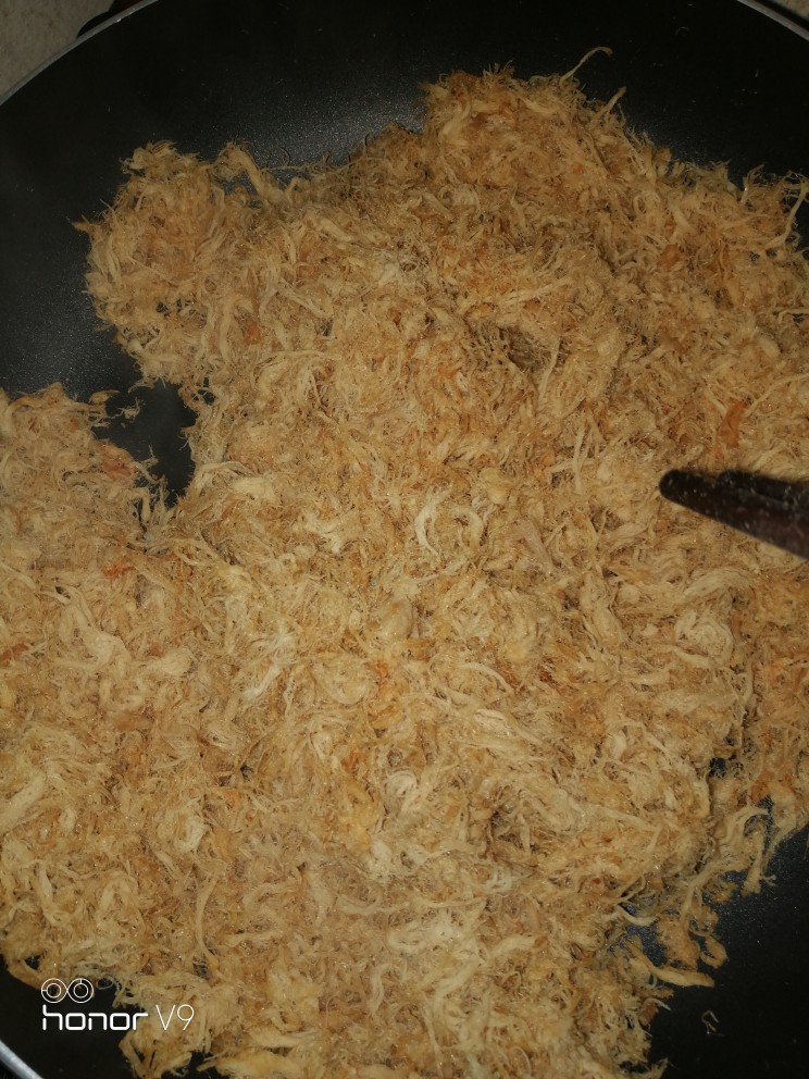 绝口肉松,炒到水份变干