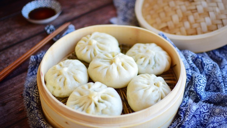 韭菜鸡蛋馅包子,成品图