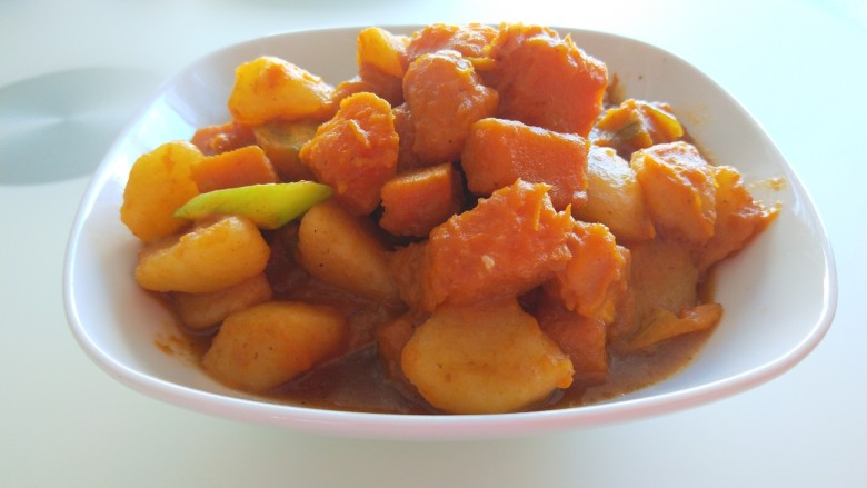 土豆熬金瓜 新文美食,成品图