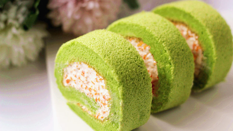 小清新范儿滴【菠菜南瓜蛋糕卷】