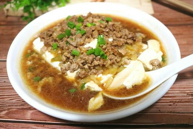 肉末榨菜蒸豆腐,真是太香啦,你也赶紧试试吧!
