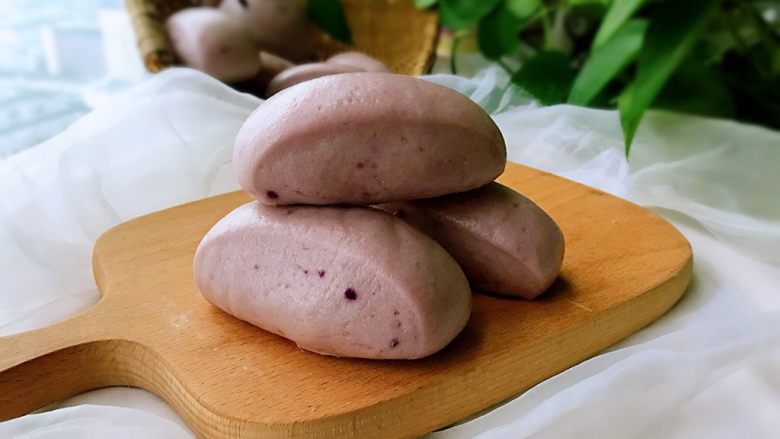 紫薯馒头，柔软超弹,成品。