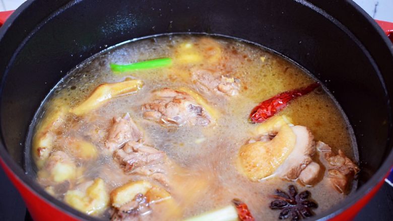 红烧鸭子,加入适量的清水,没过食材即可