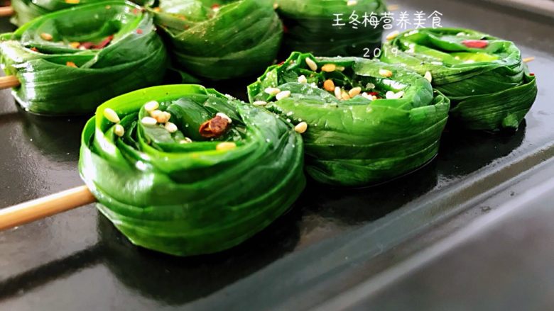香烤韭菜圈,成品。