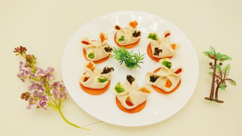 花样四喜蒸饺 新文美食,成品图