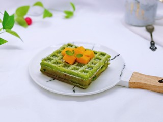 快手早餐～菠菜华夫饼