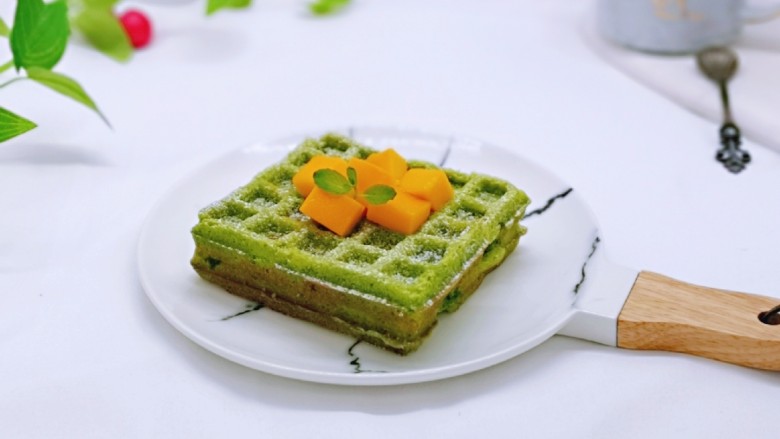 快手早餐~菠菜华夫饼