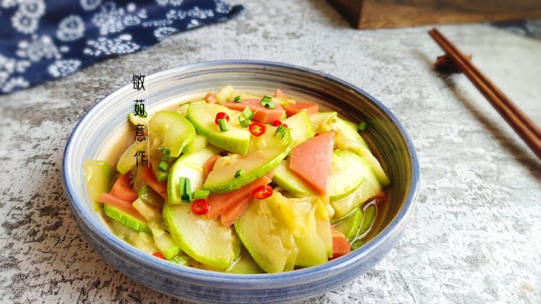 醋熘西葫芦,敏茹意作品~醋熘西葫芦